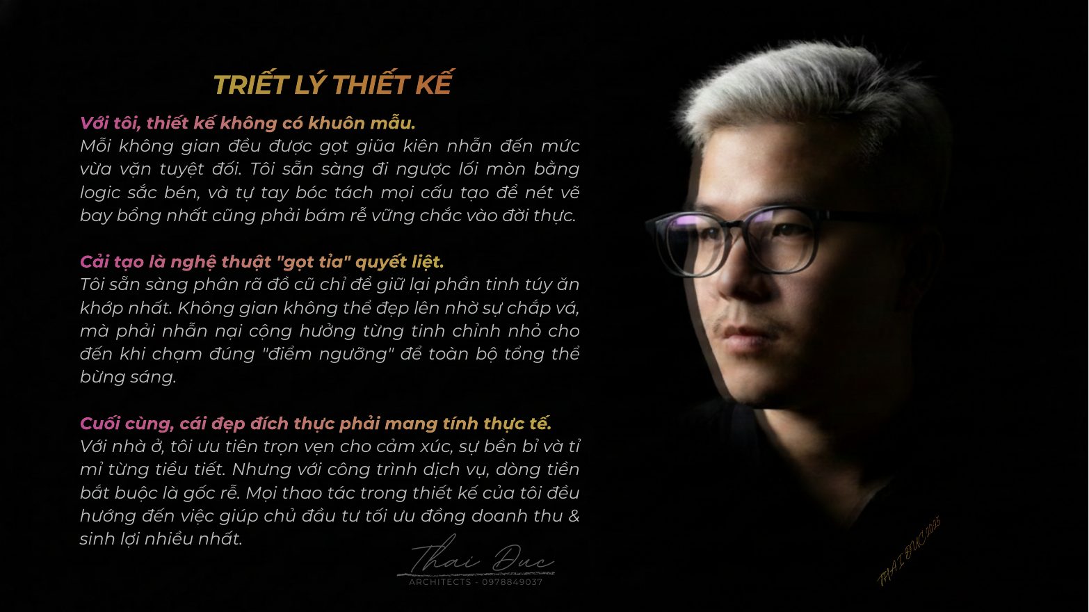 Triết lý thiết kế — ảnh gốc có thuyết minh của KTS Thái Đức