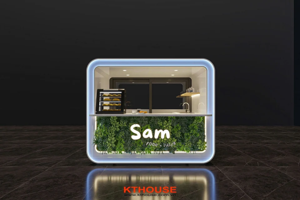Kiosk café SAM Beverage, sân bay Đà Nẵng (2024) — tư liệu dự án