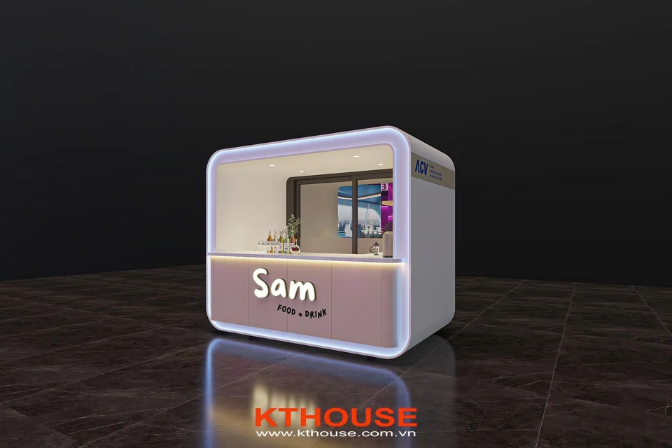 Kiosk fast food SAM Beverage, sân bay Đà Nẵng (2025) — tư liệu dự án riêng