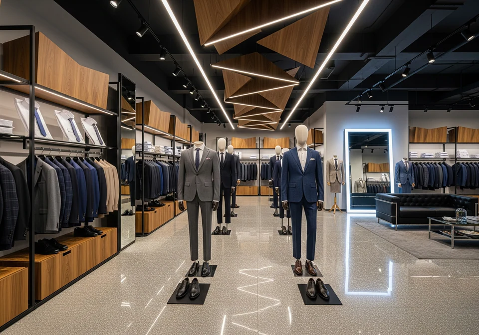Concept showroom Veston Việt Tiến, TP Vinh (2024) — góc nhìn bổ sung